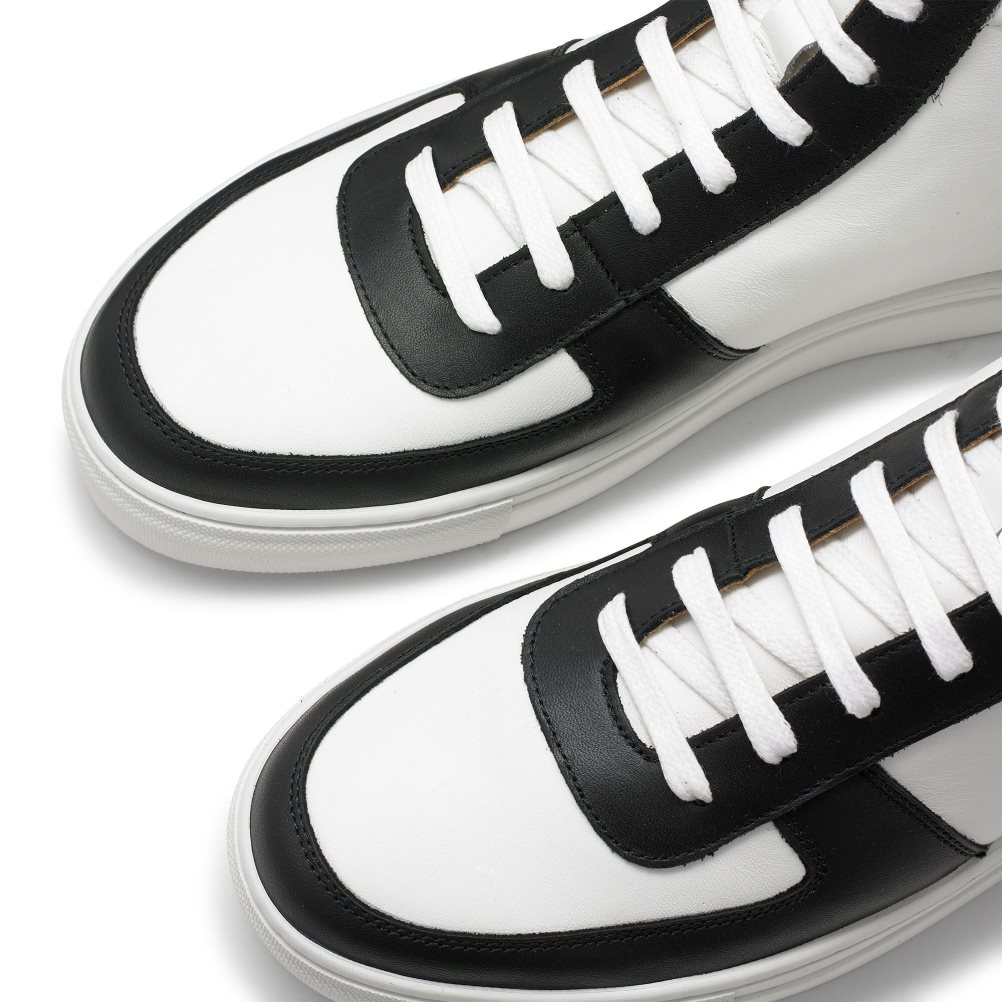 White / Black Russell And Bromley Upfield High Top Men's Sneakers | CA-6230R
