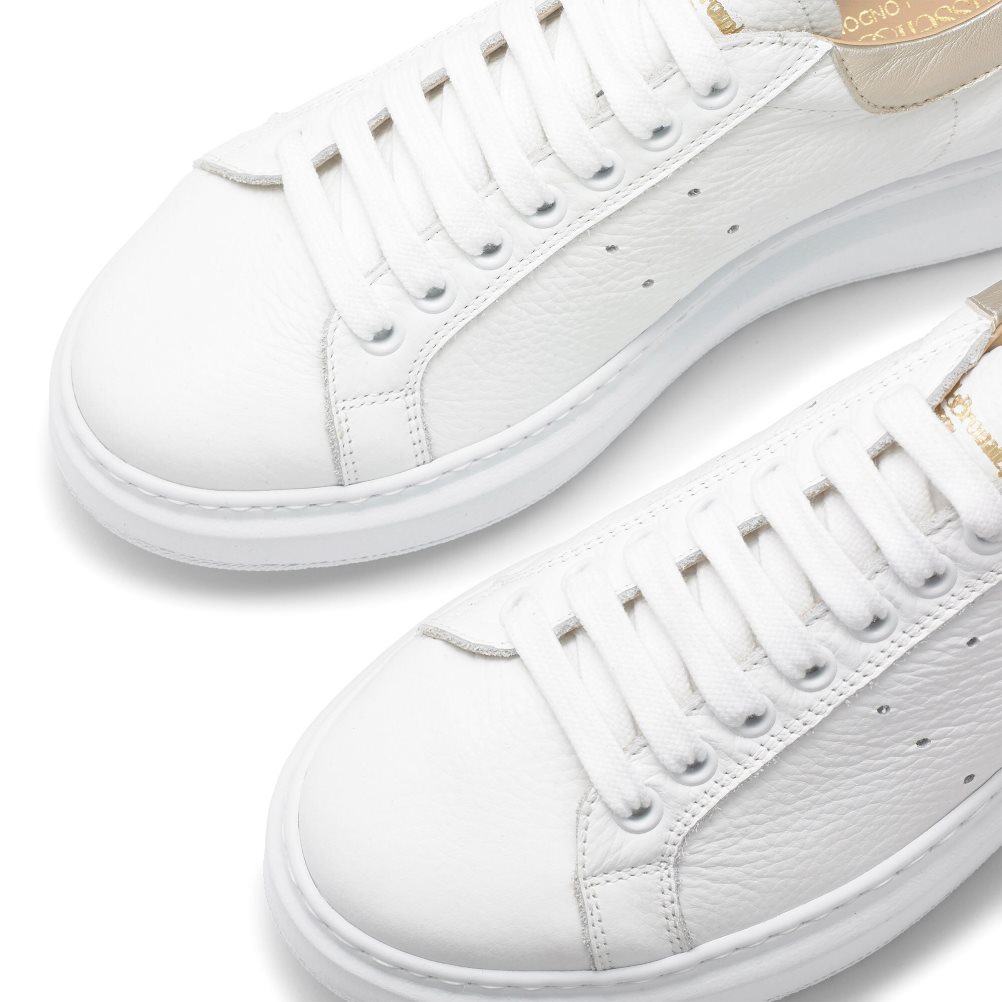 White / Gold Russell And Bromley Present Lace Up Women's Platform Shoes | CA-8295S