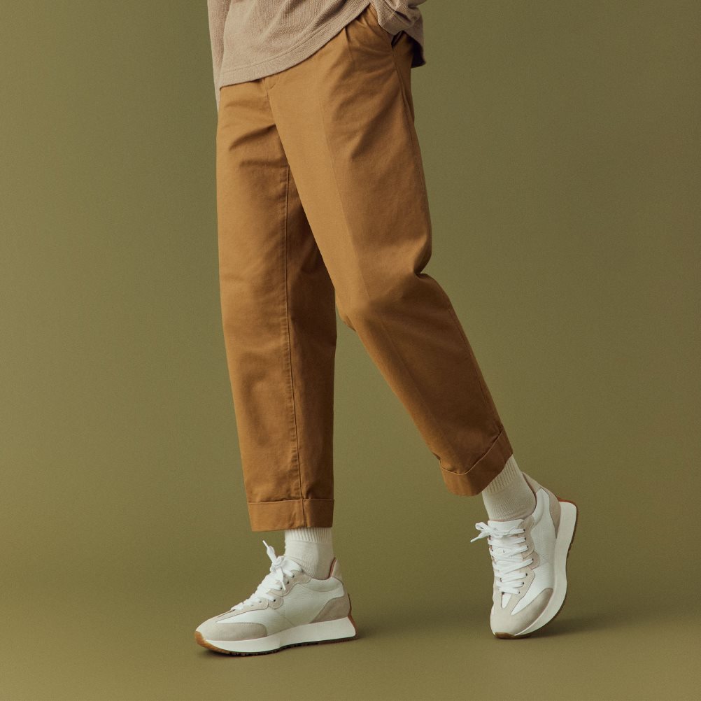 White / Grey Russell And Bromley Hourglass M Flared Sole Men's Sneakers | CA-6310U