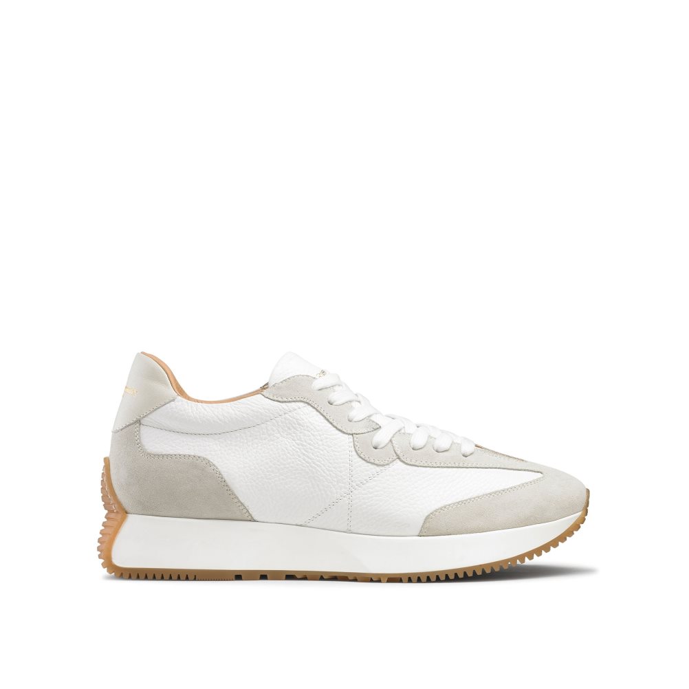 White / Grey Russell And Bromley Hourglass M Flared Sole Men\'s Sneakers | CA-6310U