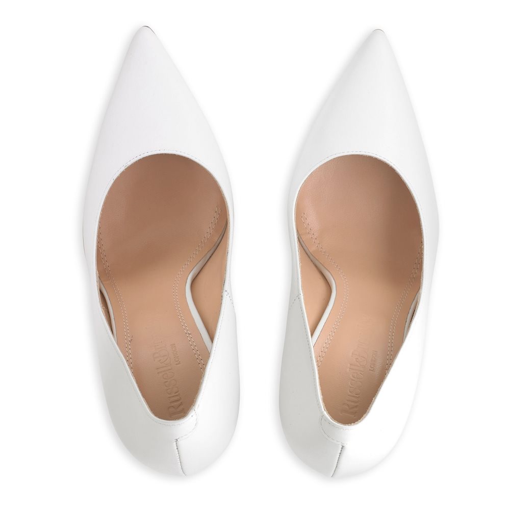 White Russell And Bromley 100point Blade Court Women's Heels | CA-3147M