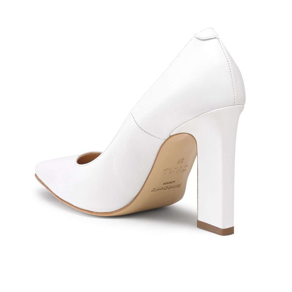 White Russell And Bromley 100point Blade Court Women's Heels | CA-3147M