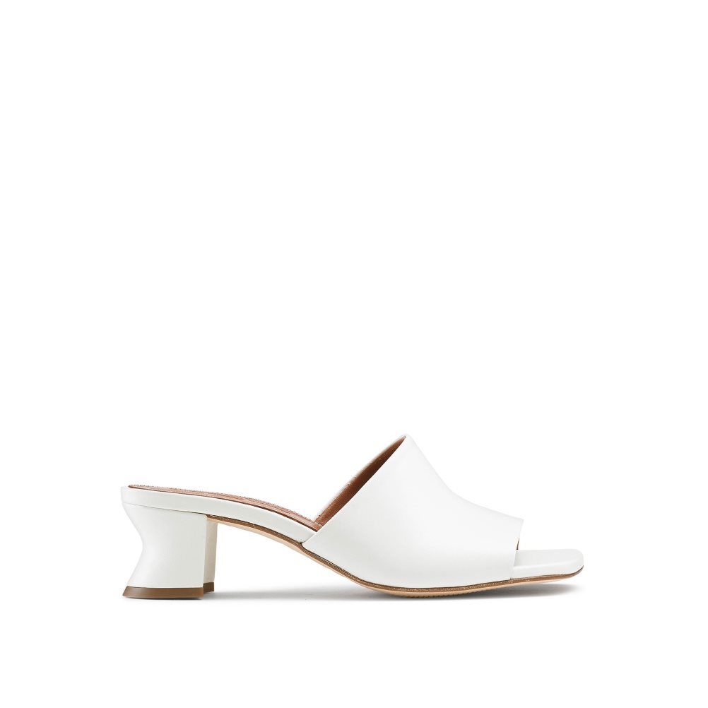White Russell And Bromley Bon Bon Mid Block Women\'s Mules | CA-7123Z