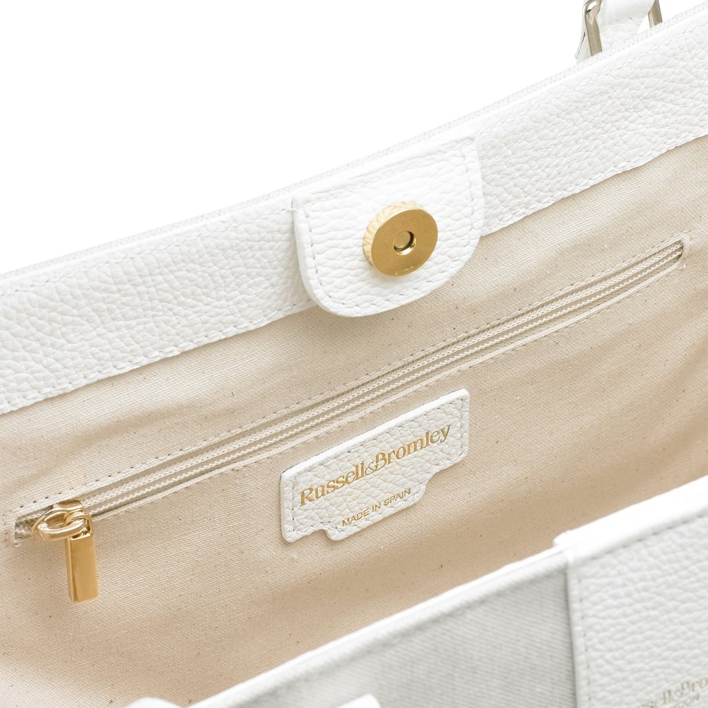 White Russell And Bromley Clarity Eco Boxy Shopper Women's Tote Bags | CA-3814Y