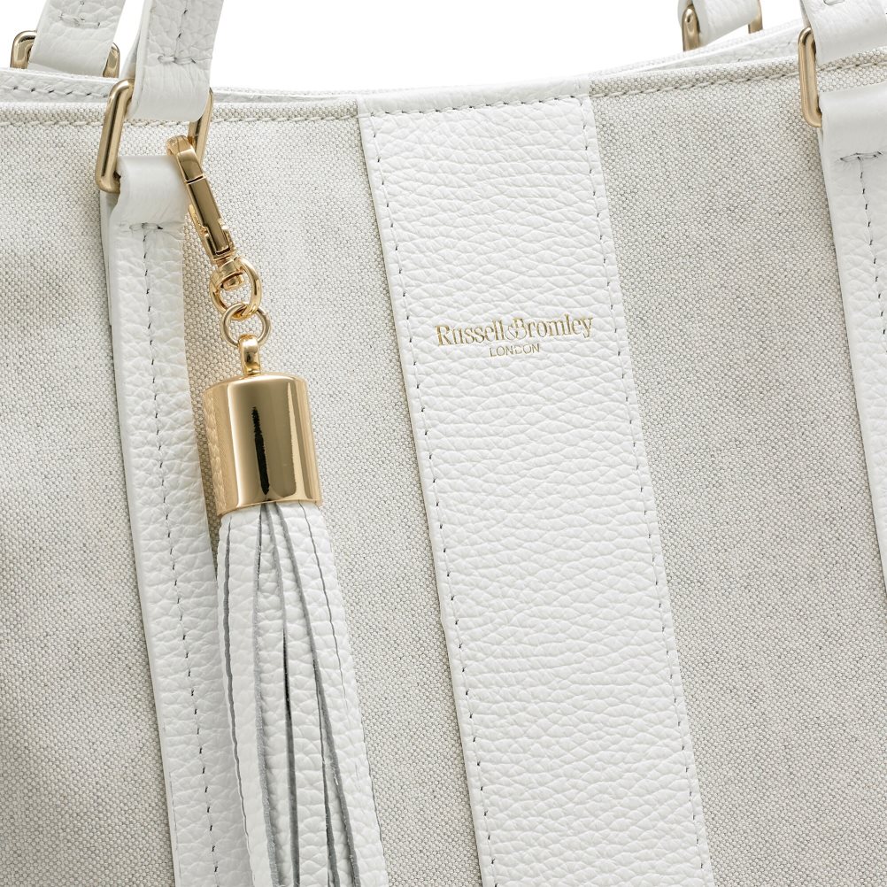 White Russell And Bromley Clarity Eco Boxy Shopper Women's Tote Bags | CA-3814Y