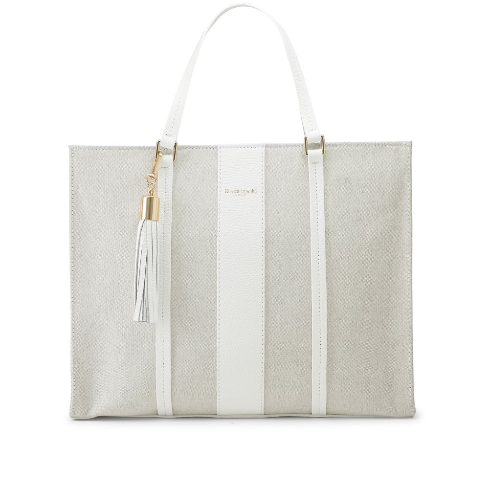 White Russell And Bromley Clarity Eco Boxy Shopper Women\'s Tote Bags | CA-3814Y