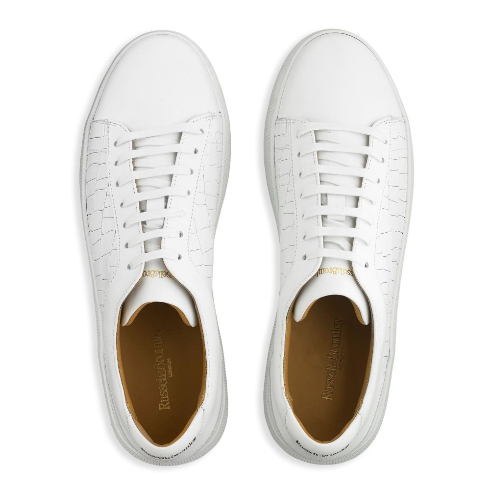 White Russell And Bromley Clear Run Lace-up Men's Sneakers | CA-3548W