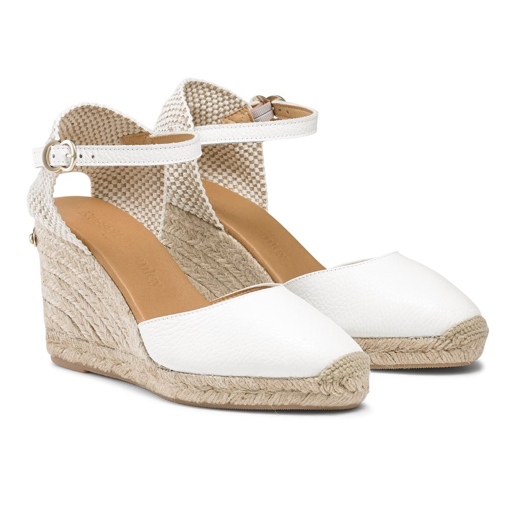 White Russell And Bromley Coco-hi Espadrille Women's Wedges | CA-1907F