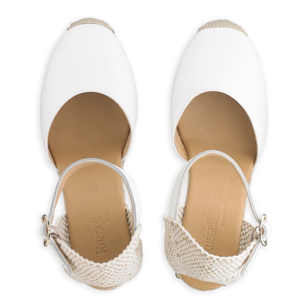 White Russell And Bromley Coco-hi Espadrille Women's Wedges | CA-1907F