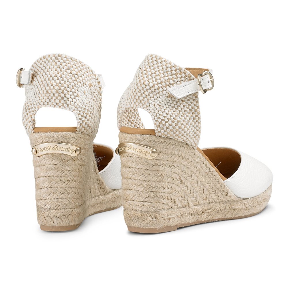White Russell And Bromley Coco-hi Espadrille Women's Wedges | CA-1907F