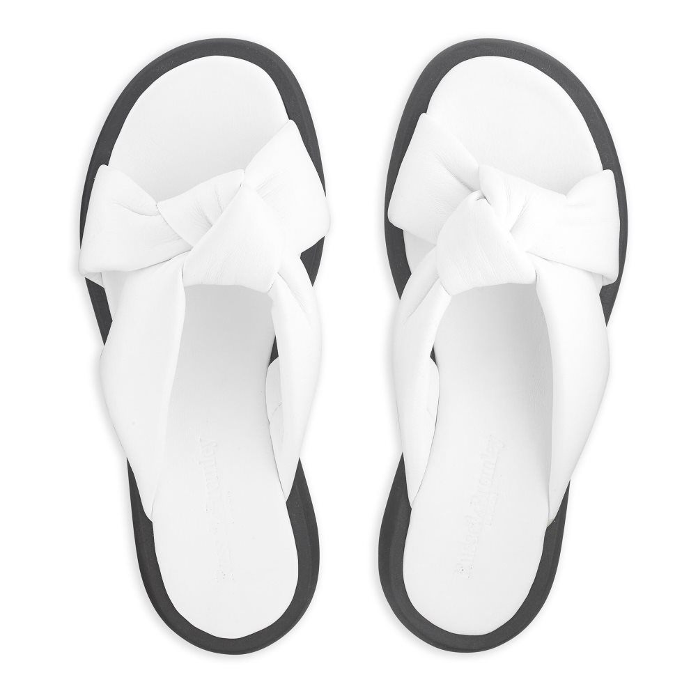 White Russell And Bromley Dallas Knot Women's Flat Sandals | CA-3985Q