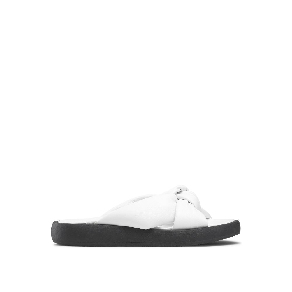 White Russell And Bromley Dallas Knot Women\'s Flat Sandals | CA-3985Q