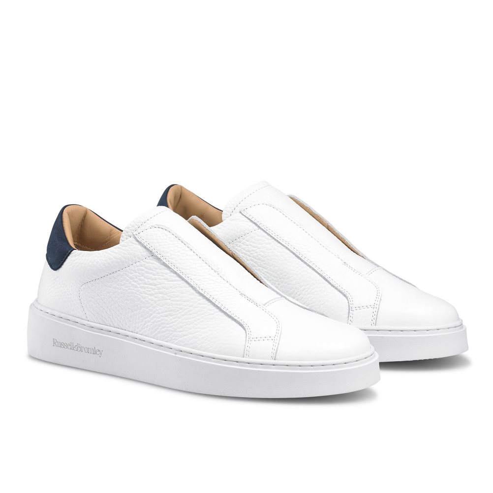 White Russell And Bromley Dream Laceless Women's Platform Shoes | CA-6729W