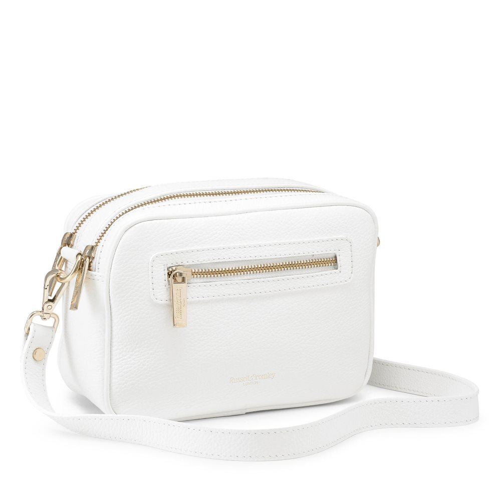 White Russell And Bromley Dynamic Triple Zip Camera Women's Crossbody Bags | CA-3874K