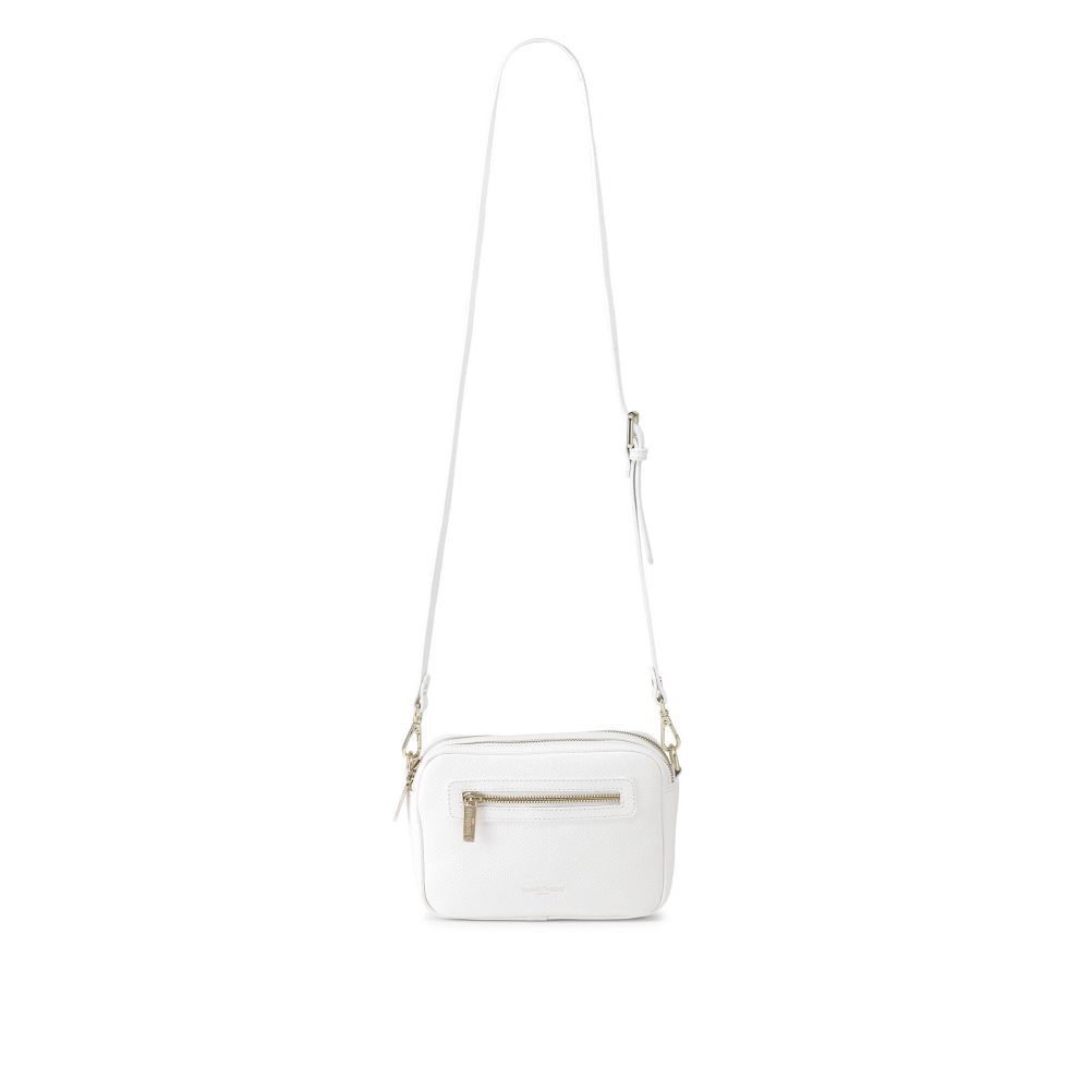 White Russell And Bromley Dynamic Triple Zip Camera Women's Crossbody Bags | CA-3874K