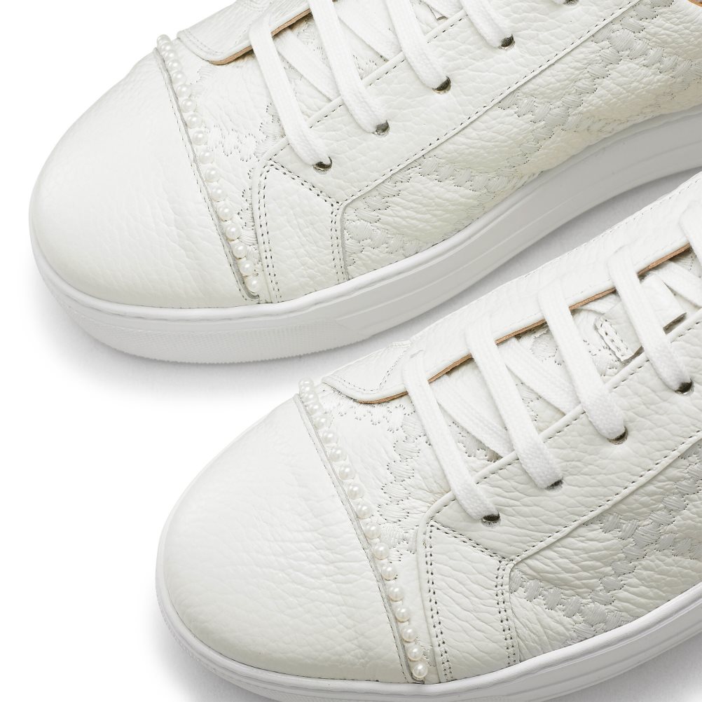White Russell And Bromley Esplanade Lace Up Women's Platform Shoes | CA-1960T