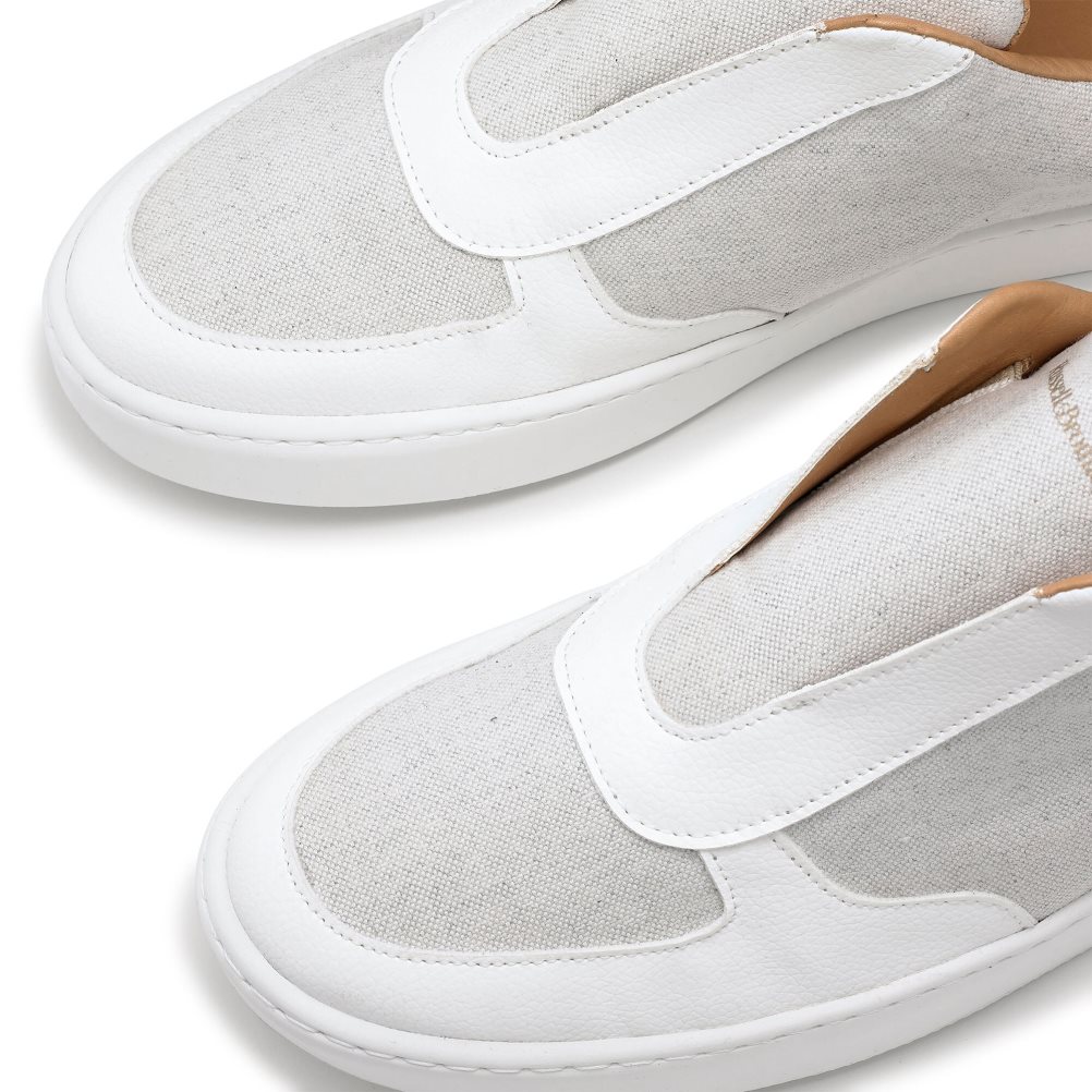 White Russell And Bromley Fifth Av.M Eco Laceless Men's Sneakers | CA-8379B