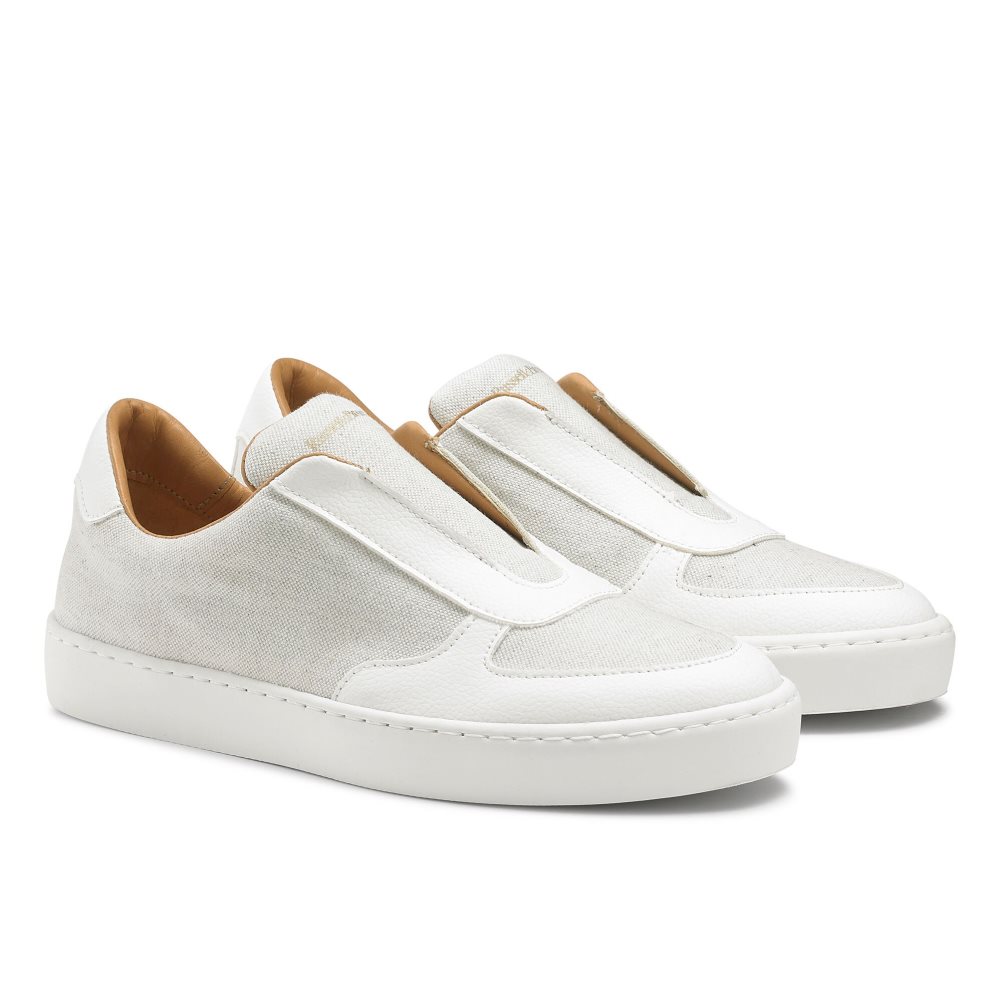 White Russell And Bromley Fifth Ave Eco Laceless Women's Sneakers | CA-0935X