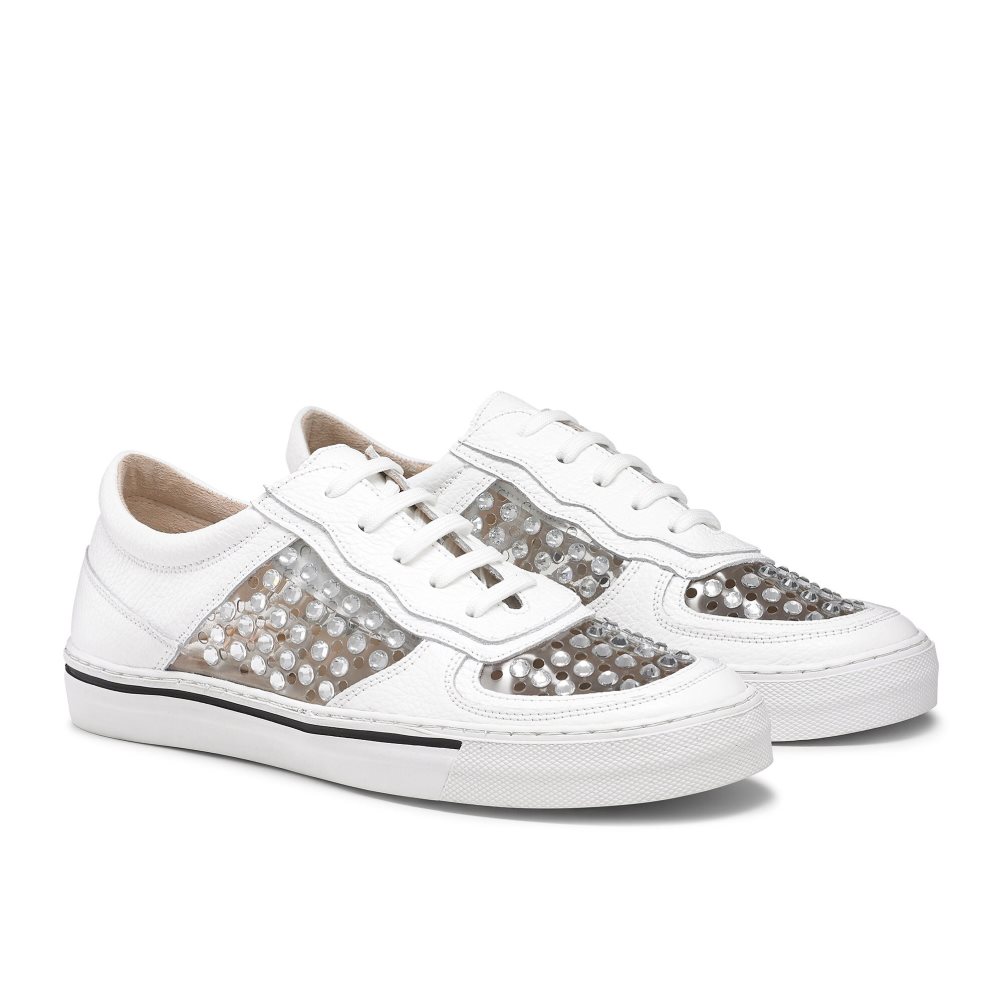 White Russell And Bromley Glossy Perspex Women's Sneakers | CA-2018Y