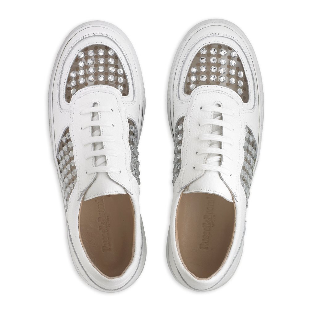 White Russell And Bromley Glossy Perspex Women's Sneakers | CA-2018Y