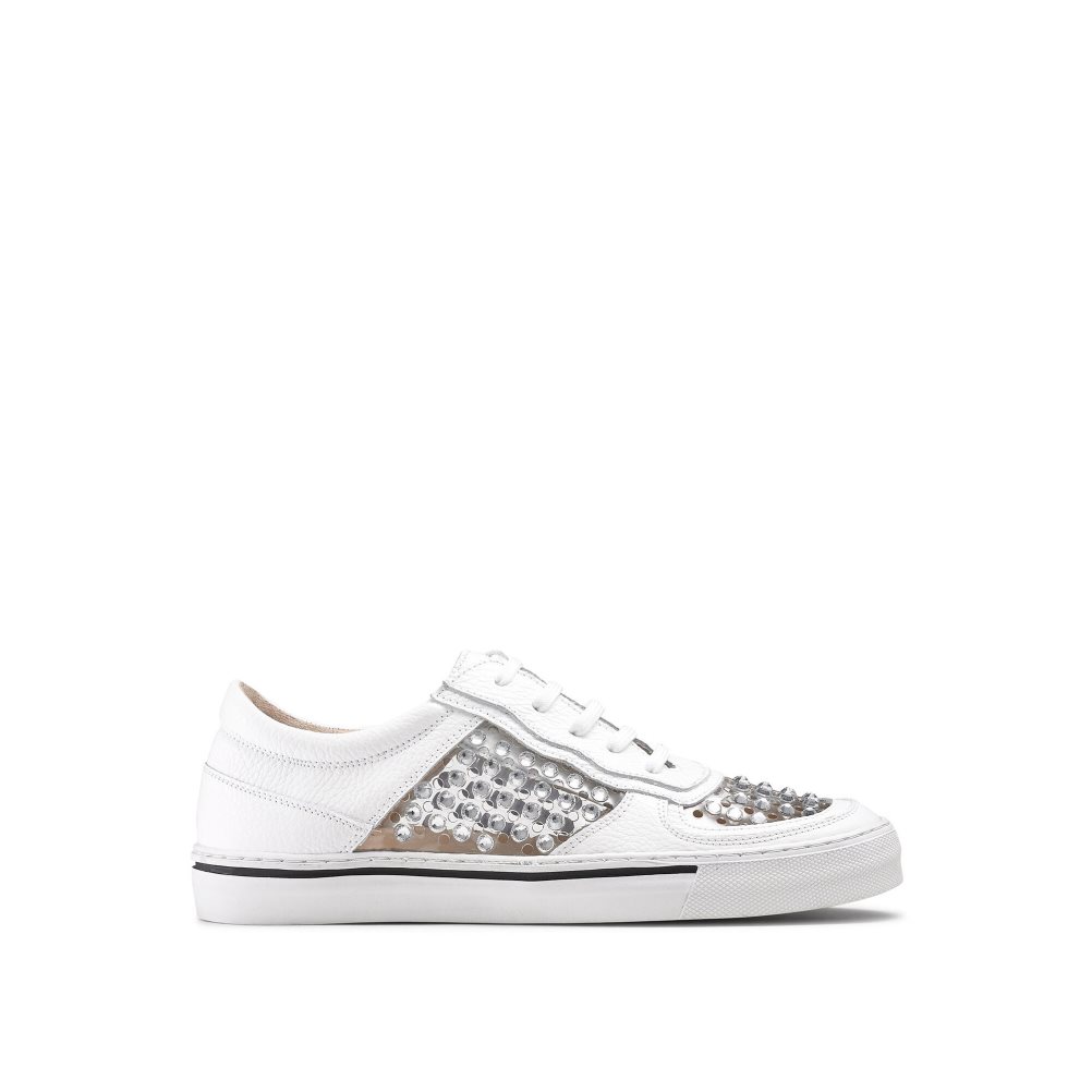 White Russell And Bromley Glossy Perspex Women\'s Sneakers | CA-2018Y