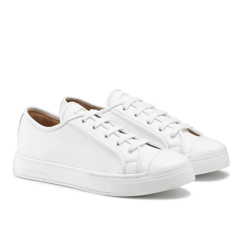 White Russell And Bromley Hampton Toe Cap Women's Sneakers | CA-5170H
