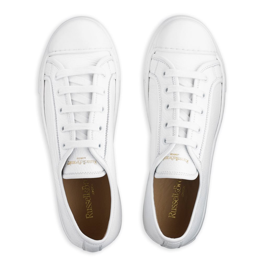 White Russell And Bromley Hampton Toe Cap Women's Sneakers | CA-5170H