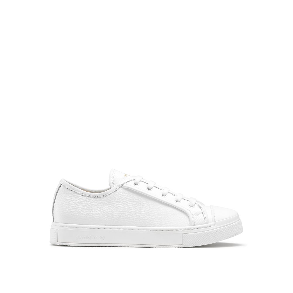 White Russell And Bromley Hampton Toe Cap Women\'s Sneakers | CA-5170H