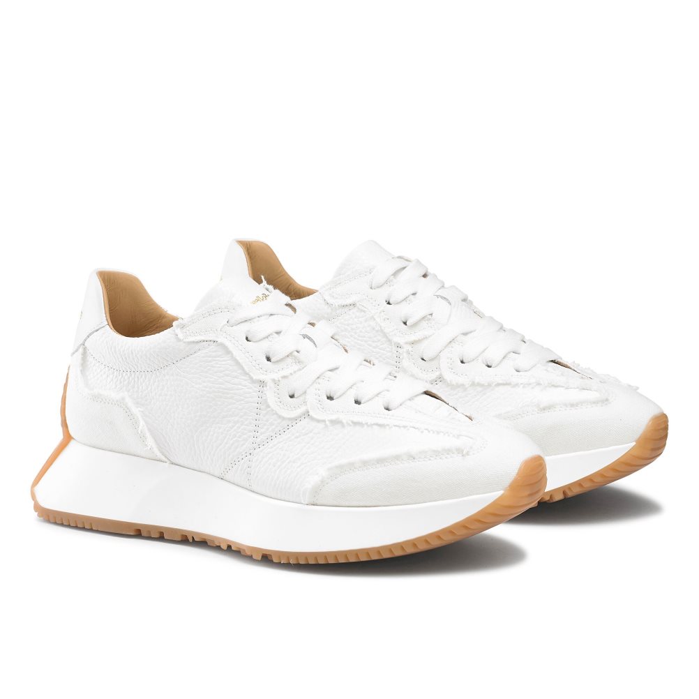 White Russell And Bromley Hourglass Flared Sole Women's Sneakers | CA-9831C
