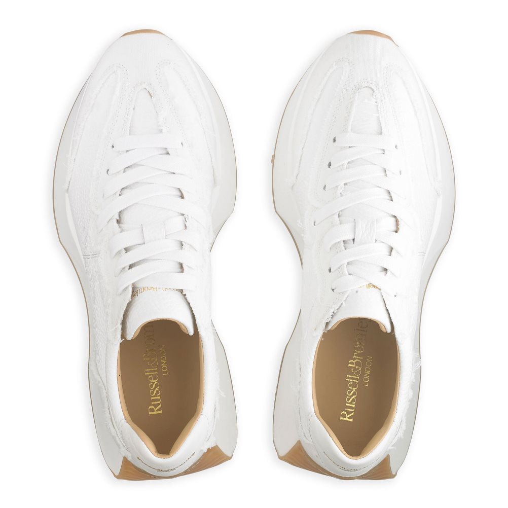 White Russell And Bromley Hourglass Flared Sole Women's Sneakers | CA-9831C