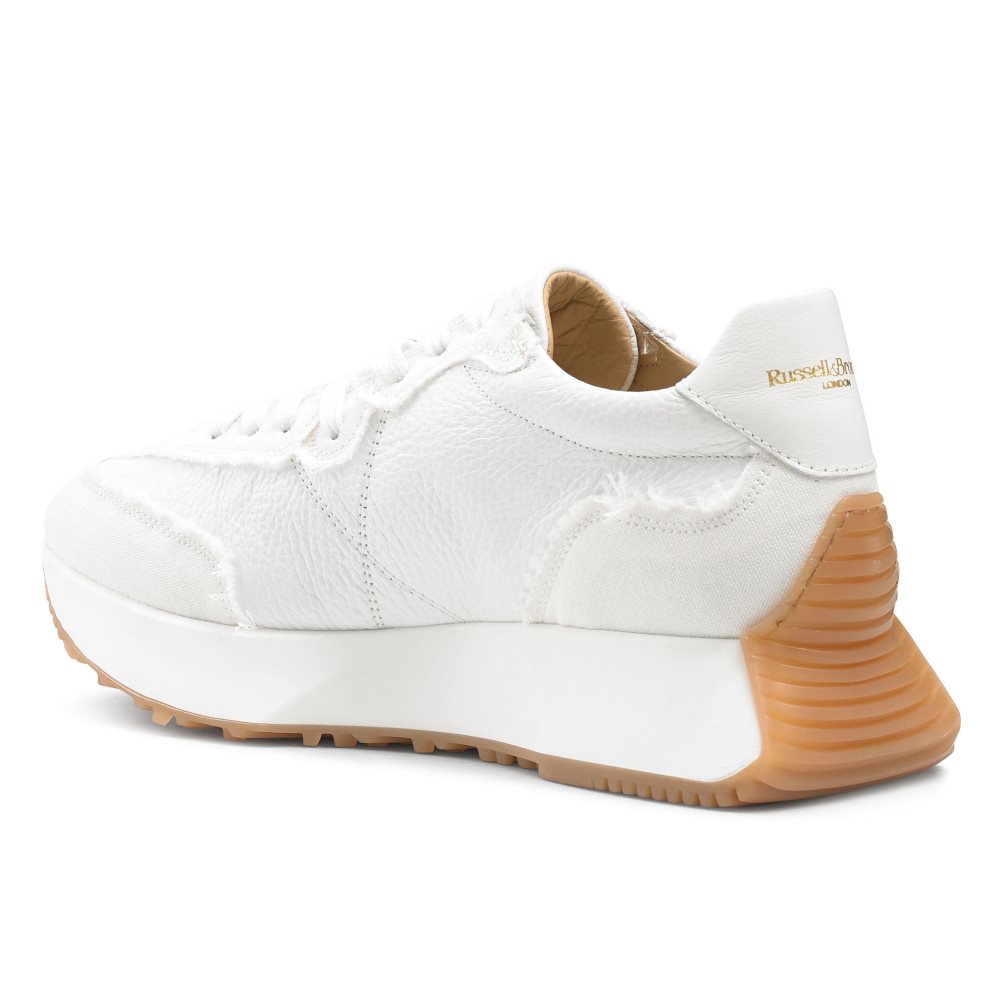 White Russell And Bromley Hourglass Flared Sole Women's Sneakers | CA-9831C