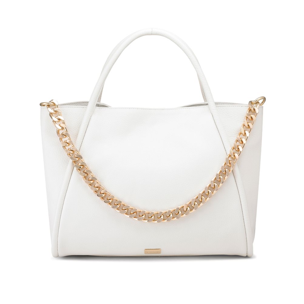 White Russell And Bromley Icon Chain East/West Grab Women\'s Tote Bags | CA-4508U