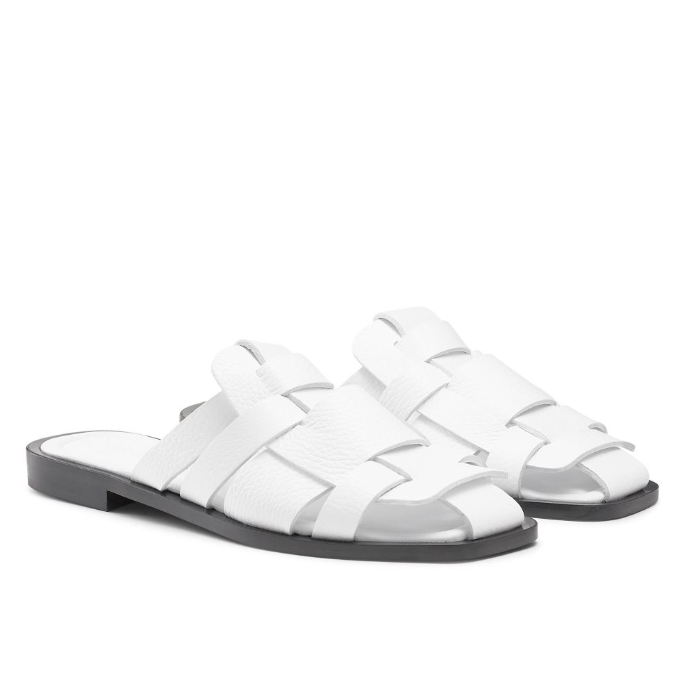 White Russell And Bromley Ko Samui Fisherman Women's Flat Sandals | CA-8253X