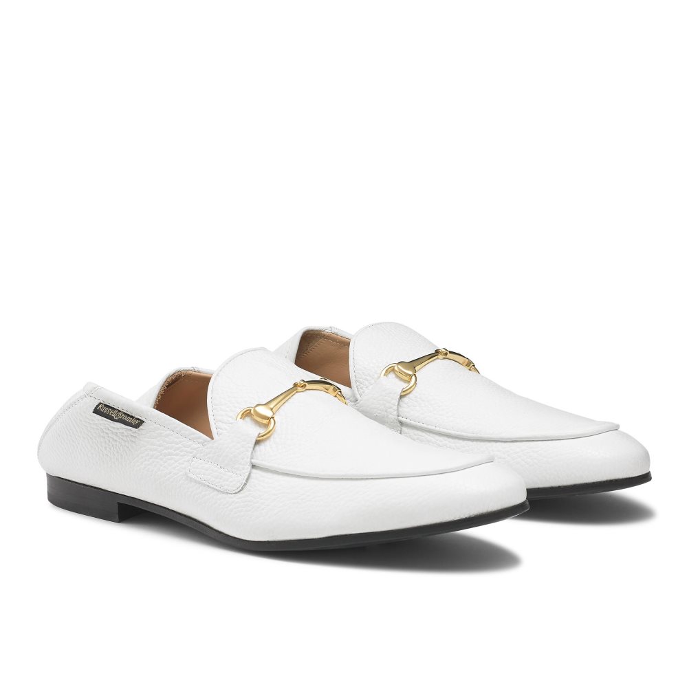 White Russell And Bromley Loafer M Snaffle Men's Formal Shoes | CA-1750R