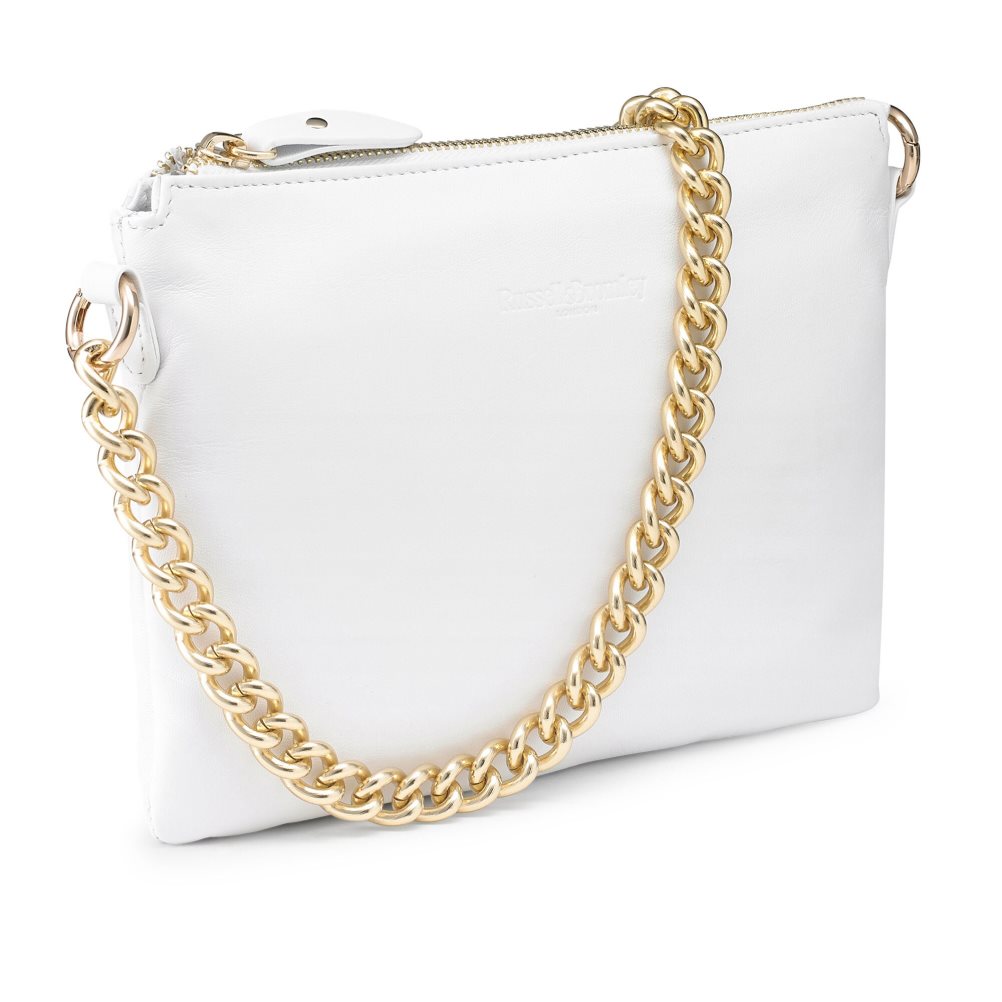 White Russell And Bromley On Point Chain Zip Pouch Women's Shoulder Bags | CA-8043K