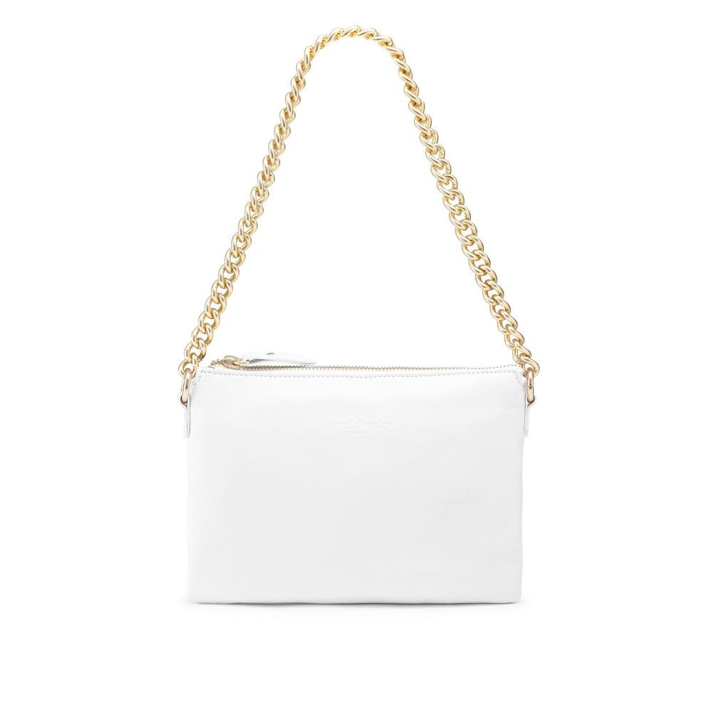 White Russell And Bromley On Point Chain Zip Pouch Women's Shoulder Bags | CA-8043K