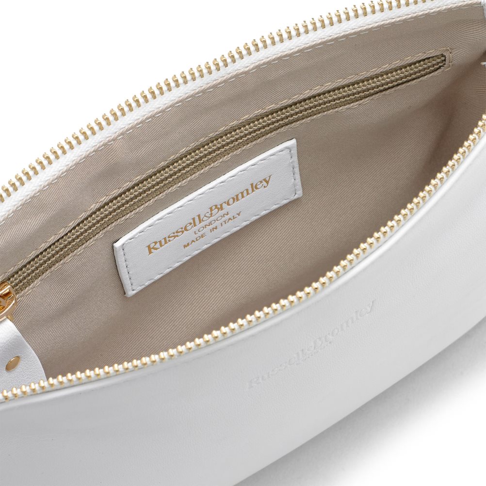 White Russell And Bromley On Point Chain Zip Pouch Women's Shoulder Bags | CA-8043K