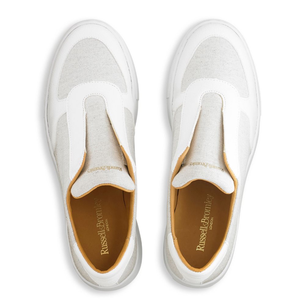 White Russell And Bromley Park Ave Eco Flatform Women's Platform Shoes | CA-9127Q