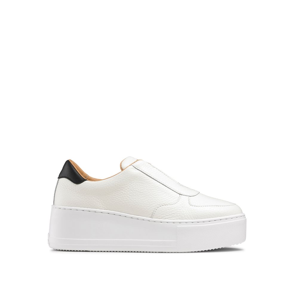 White Russell And Bromley Park Ave Laceless Women\'s Platform Shoes | CA-3207D