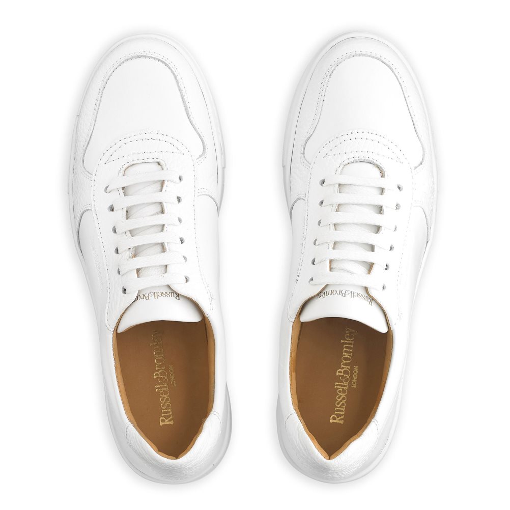 White Russell And Bromley Park Lace Lace-up Women's Platform Shoes | CA-0394J