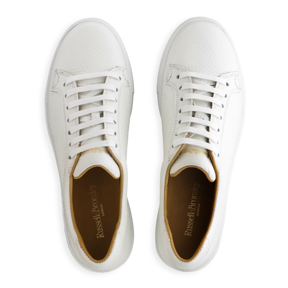 White Russell And Bromley Park Life Lace-up Flatform Women's Platform Shoes | CA-1346Y