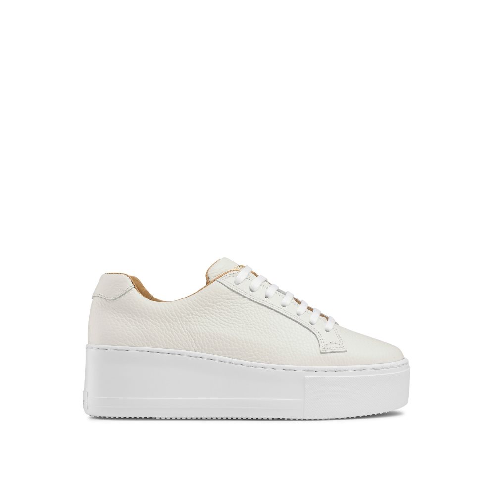 White Russell And Bromley Park Life Lace-up Flatform Women\'s Platform Shoes | CA-1346Y
