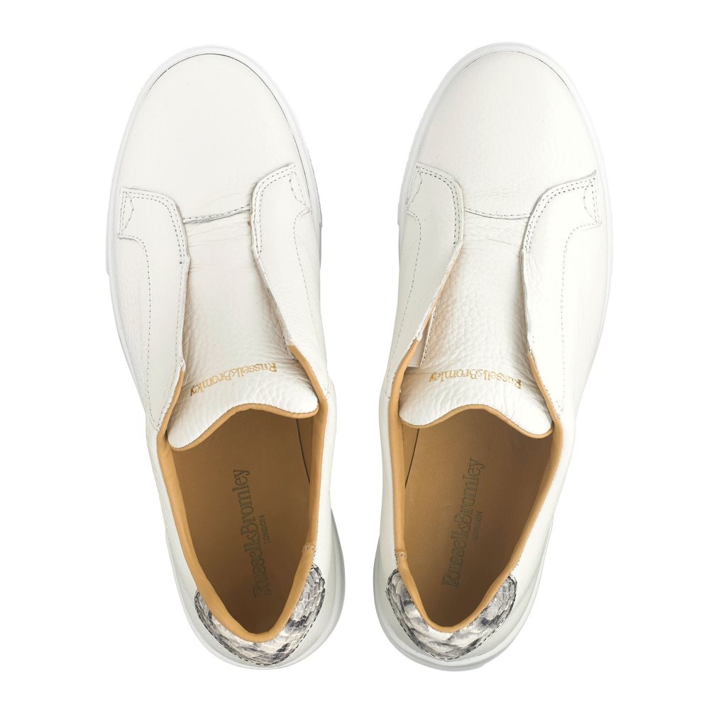 White Russell And Bromley Park Up Flatform Laceless Women's Platform Shoes | CA-2508Z