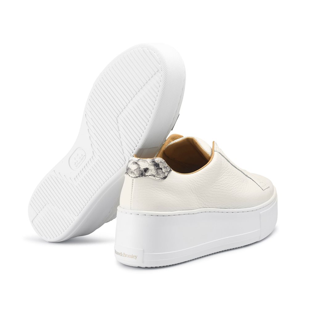 White Russell And Bromley Park Up Flatform Laceless Women's Platform Shoes | CA-2508Z