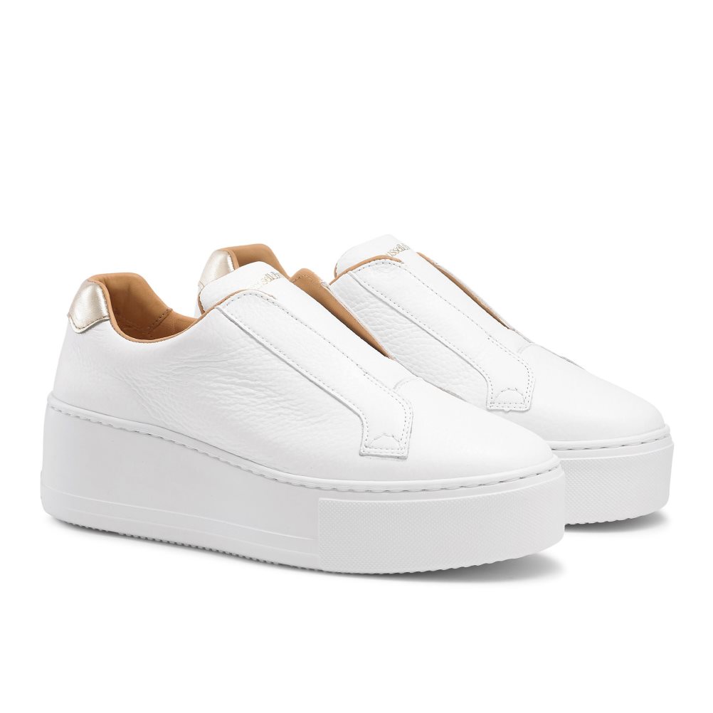 White Russell And Bromley Park Up Flatform Laceless Women's Platform Shoes | CA-2709U