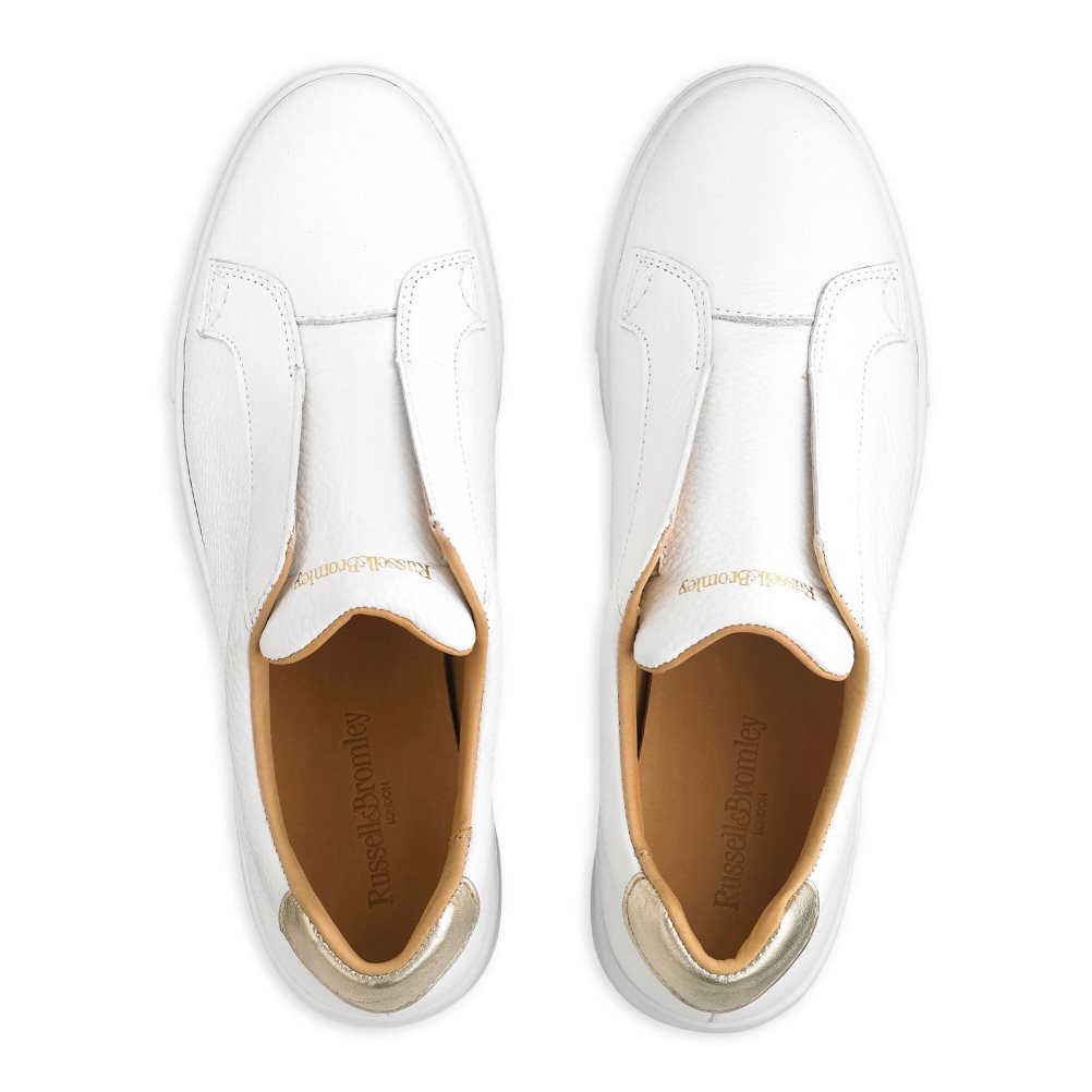 White Russell And Bromley Park Up Flatform Laceless Women's Platform Shoes | CA-2709U