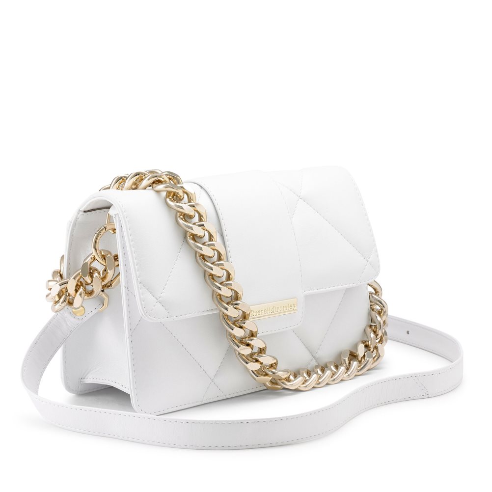 White Russell And Bromley Quilt Box Chain Women's Shoulder Bags | CA-0473V