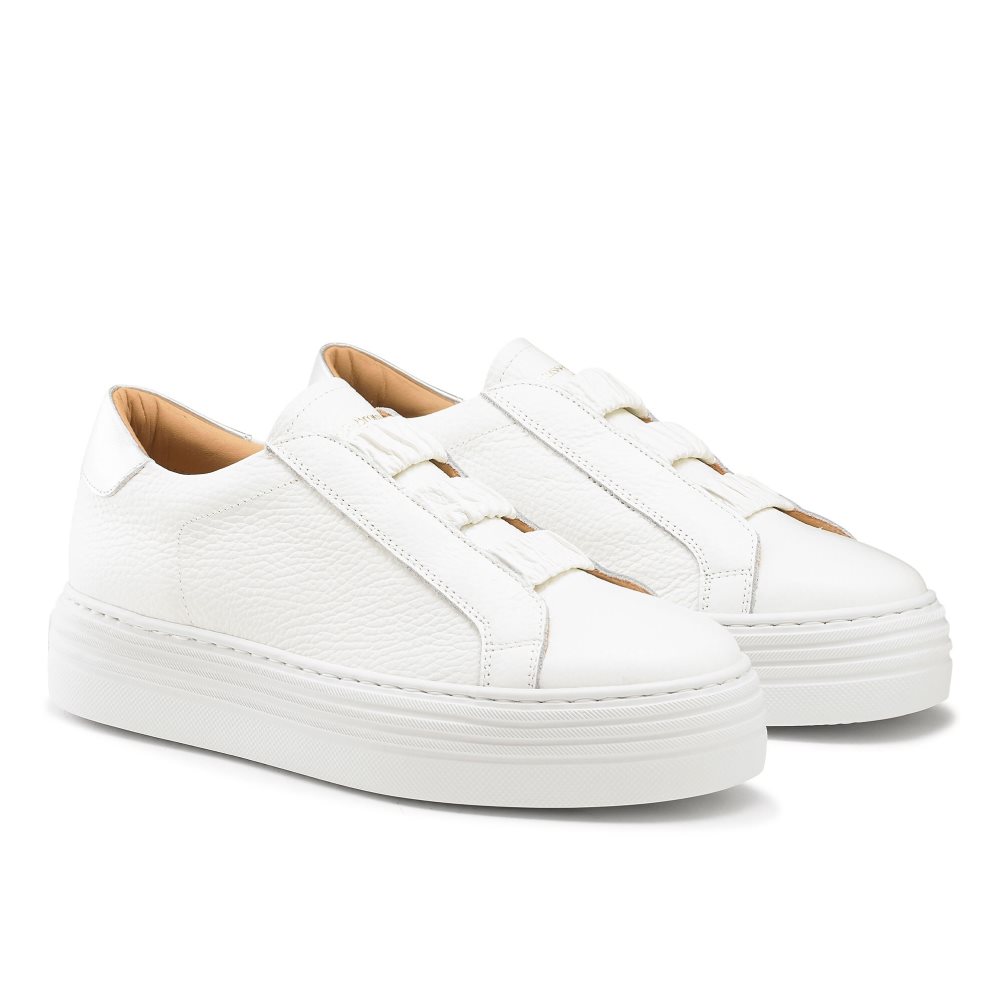 White Russell And Bromley Sirius Flatform Women's Sneakers | CA-2596J