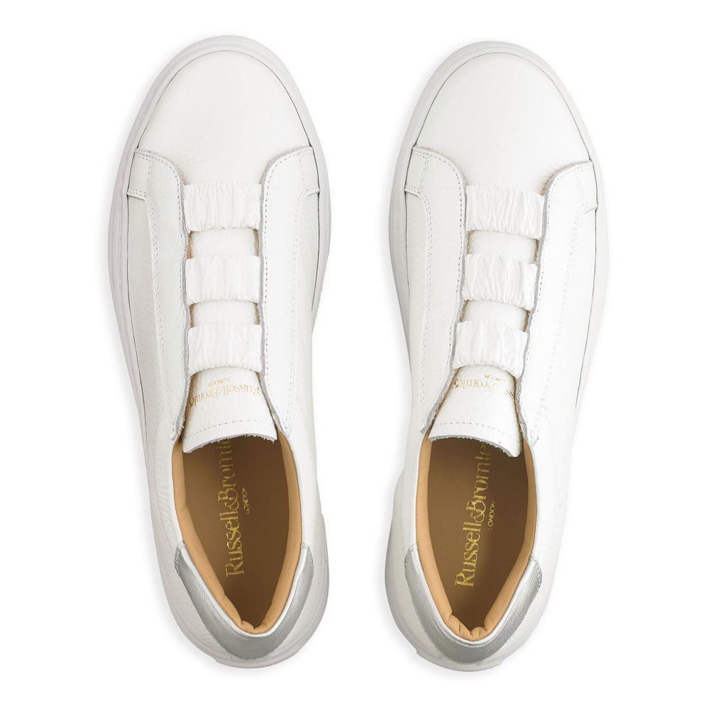 White Russell And Bromley Sirius Flatform Women's Sneakers | CA-2596J