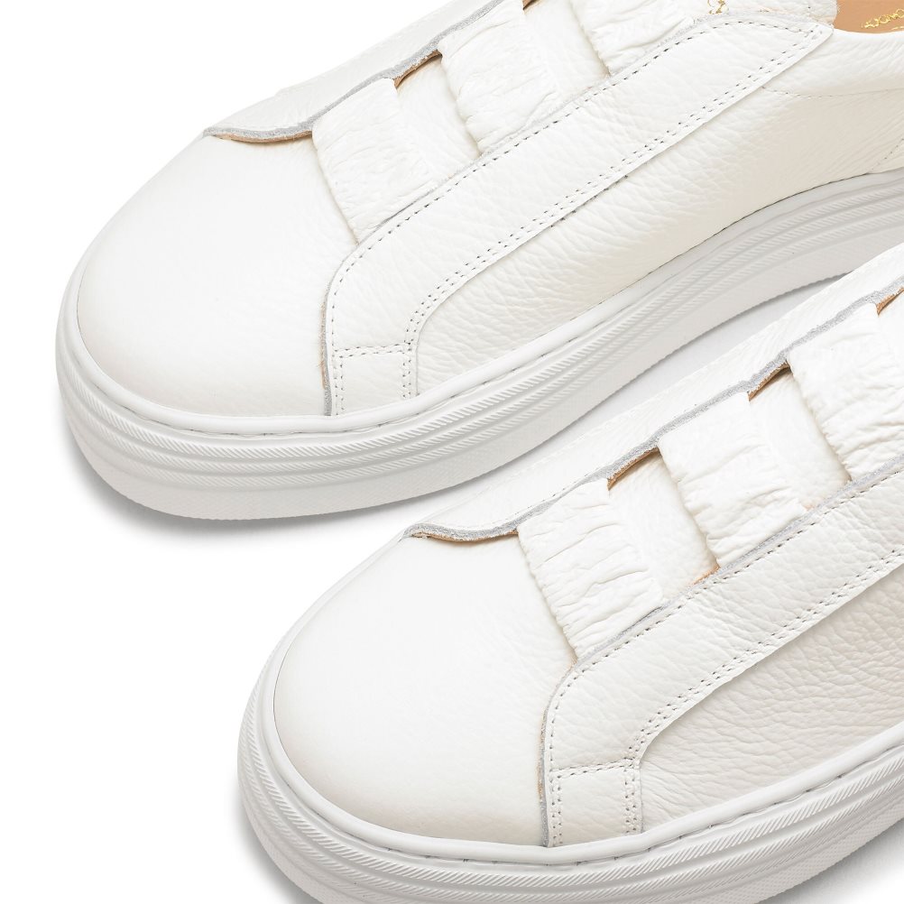 White Russell And Bromley Sirius Flatform Women's Sneakers | CA-2596J